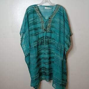 Ingear Resort O/S Women's Embellished Poncho. Swimwear Coverup. Classy, Comfy